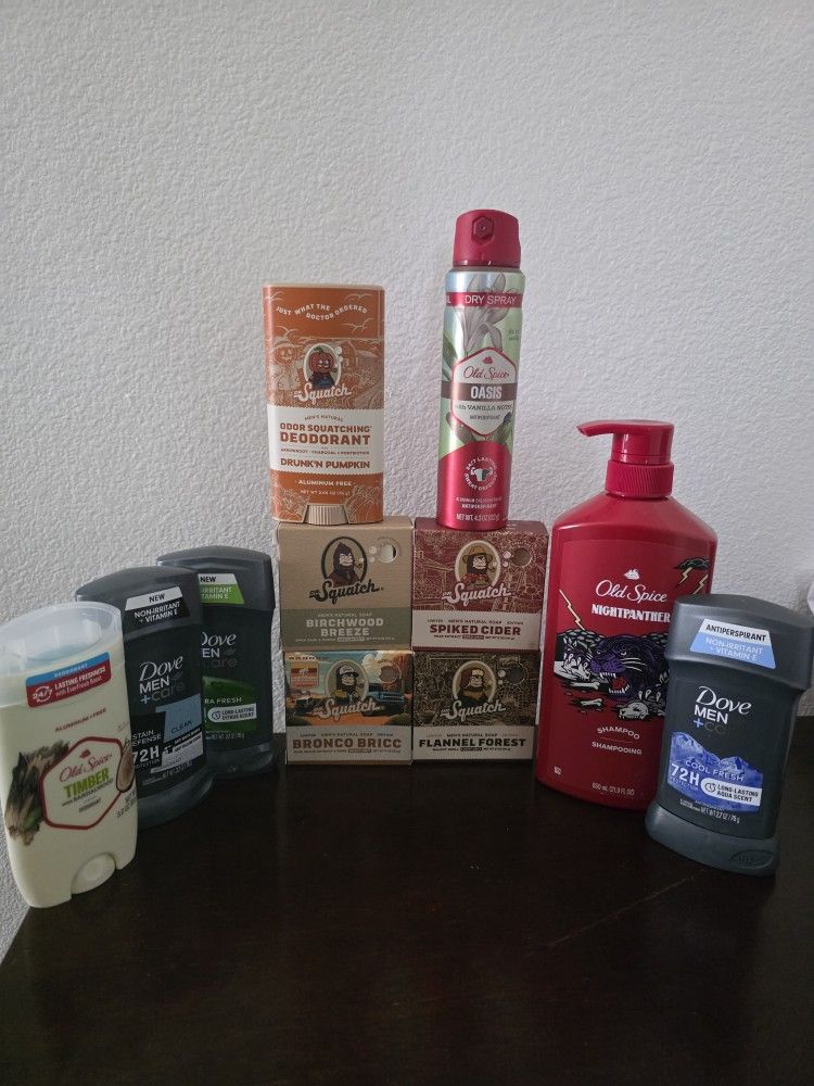 HUGE BUNDLE Dr Squatch Dove mens axe soap deodorant