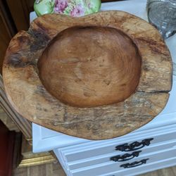 Rustic Artist Handmade Wood Bowl Centerpiece 
