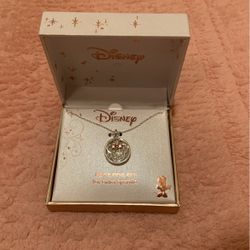 NEW Disney Necklace, Minnie Mouse Necklace, Silver Plated Disney Necklace