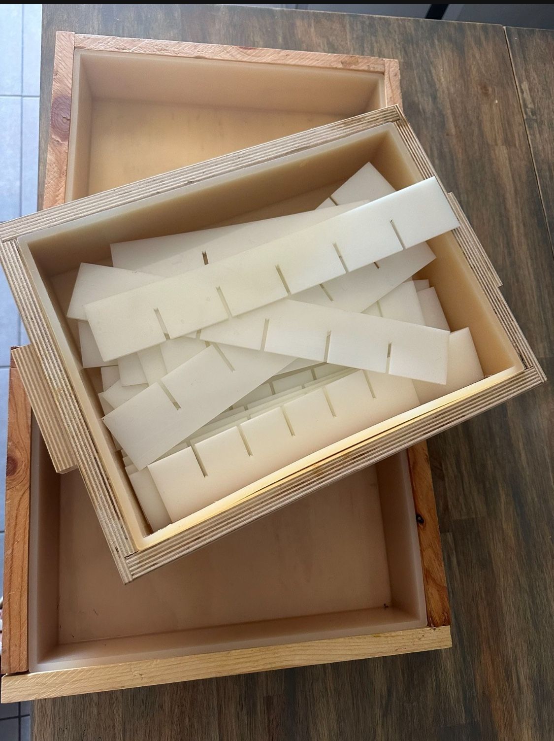 Soap Mold Box W/ Silicone Insert And Dividers X3