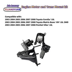 Engine Motor Mounts 2003-08 Toyota Corolla, Matrix, Pontiac Vibe