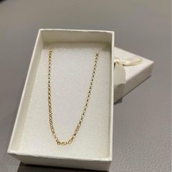 simple pure 18k gold chain for women