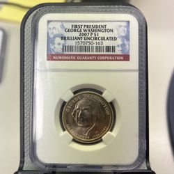 2007 P $1 First President  George Washington Brilliant Uncirculated  NGC Graded