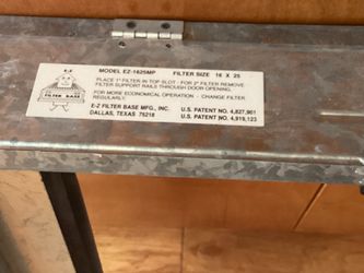 Metal Air Filter Rack.HVAC 16”W,25”D.4”H.