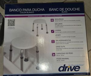 Drive Medical White Shower Bench Stool