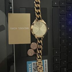 Michael Kors Watch & Earings