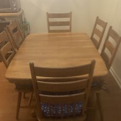 Dining room table and six chairs