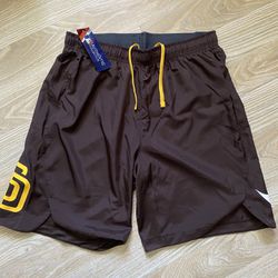 NWT Nike MLB San Diego Padres Authentic Collection Team Performance Shorts Sz L