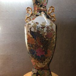 Asian Style Peacock Vase