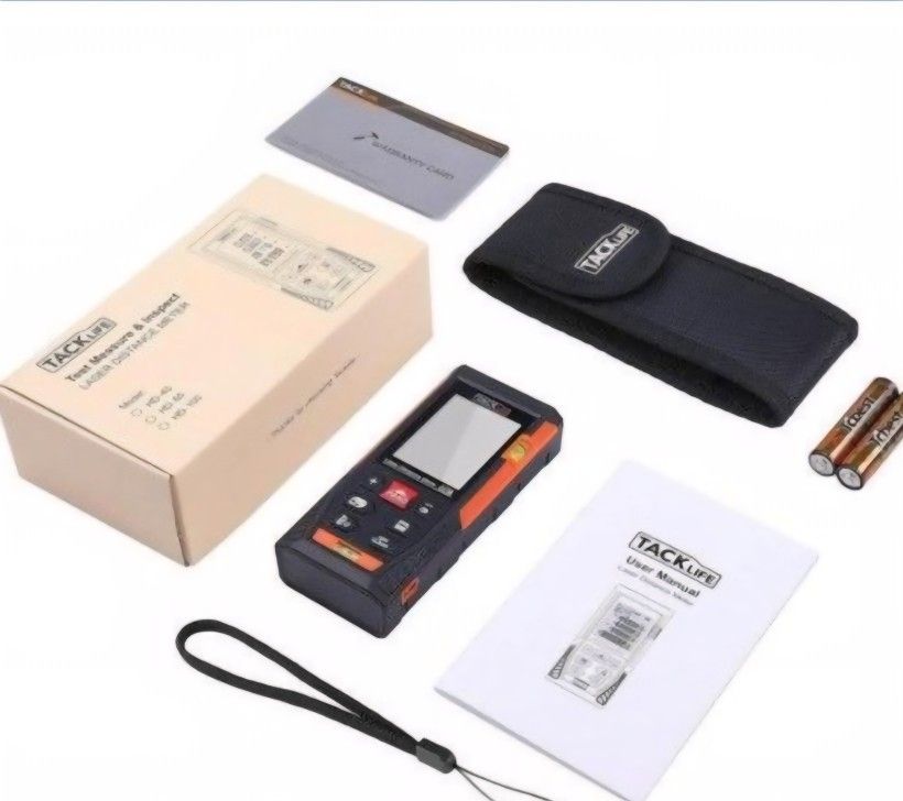 TACKLIFE Laser Measure,196Ft Mute Laser Distance Meter with 2 Bubble Levels, Pythagorean Mode -HD60

