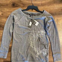 Brand New Womans Armani Exchange brand Gray Sweater Up For Sale  