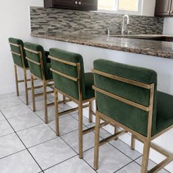 4 Gold Trim Chairs 