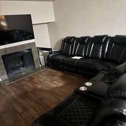 Sectional black sofa