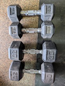 Hex rubber dumbbells