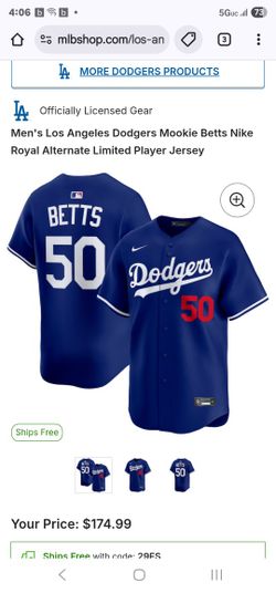 Men's Los Angeles Dodgers Mookie Betts Nike Royal Alternate Limited Player Jersey