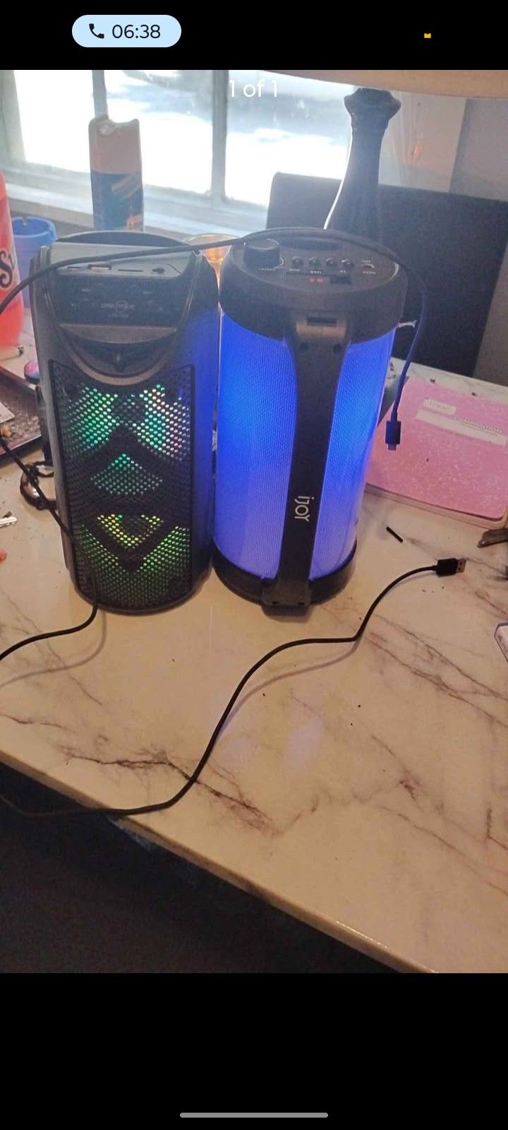 Two Bluetooth Speakers.
