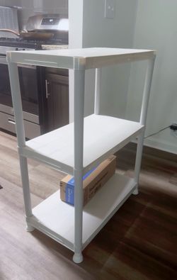 3-Tier Plastic Storage Shelving Unit 36H 27L 15W
