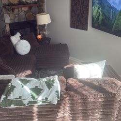 New BROWN PLUSH COUCH UNDER 6 Months 