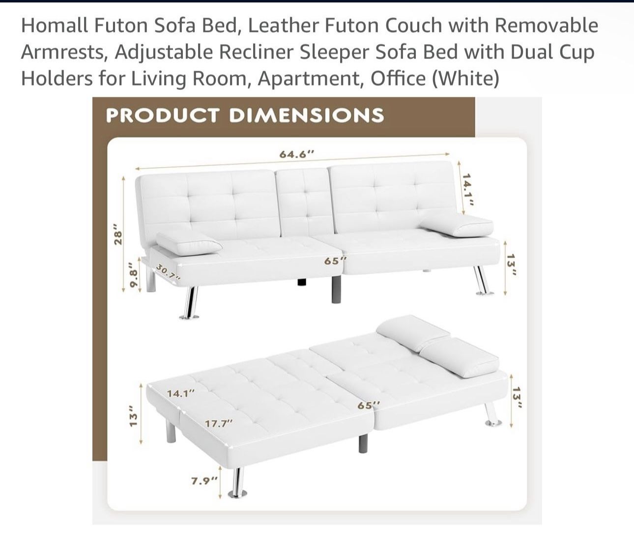 White Leather Futon