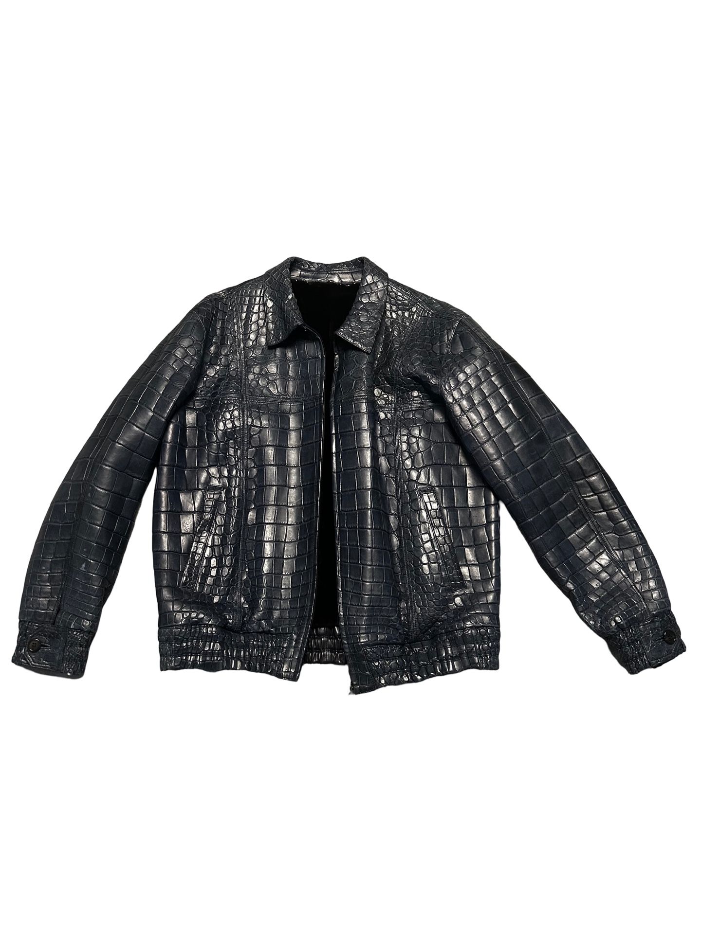 Raschini Alligator Skin Jacket with Mink Fur and Silk inside, Made in Italy