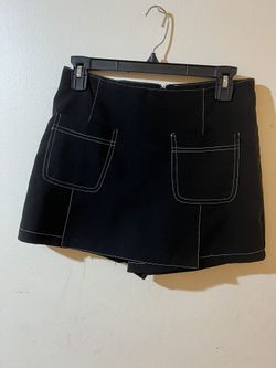 Forever 21 Black Button & Zip-Up Mini Skirt