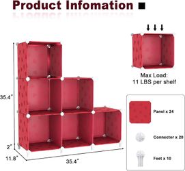 6 Cube Organizer Storage Shelves DIY Stackable