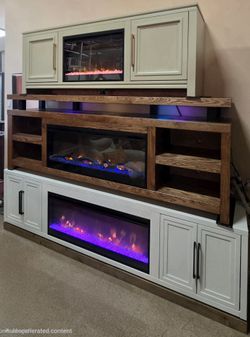 New Proudly Made In USA 94" Super Console Fireplace TV Stand! 3 colors Available!!