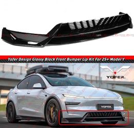 25-26 Tesla Model Y Juniper Gloss Black Front Bumper Lip