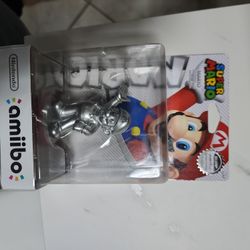 Nintendo Super Mario Silver Amiibo Mario