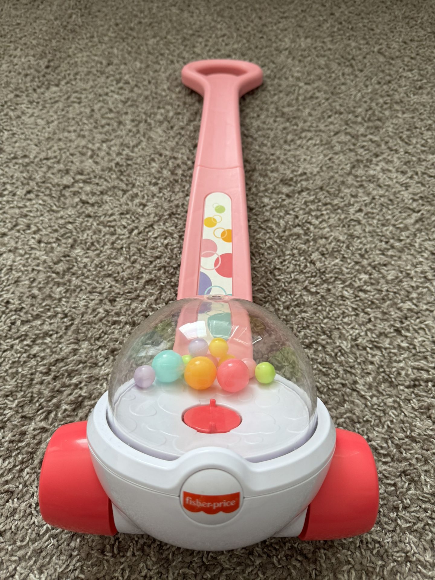Fisher-Price Corn Popper Push Toy with Ball-Popping Action for Infants and Toddlers (Pink Color)