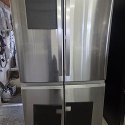 Ge 4 Doors Refrigerator Stainless Steel New Condition From Scratch And Dent Warranty Financing With Snap If You Qualify