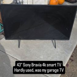 43" Sony Bravia 4k Smart TV