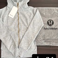  Lululemon grey scuba jacket 
