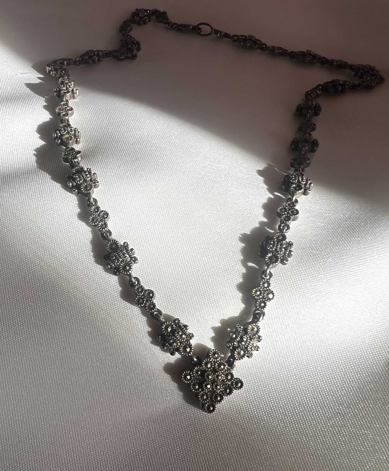 Vintage Judith Jack Sterling Silver Marcasite Choker Necklace
