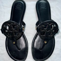 Tory Burch Miller Black Leather Sandals