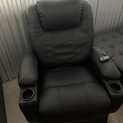 Black Leather Recliner 