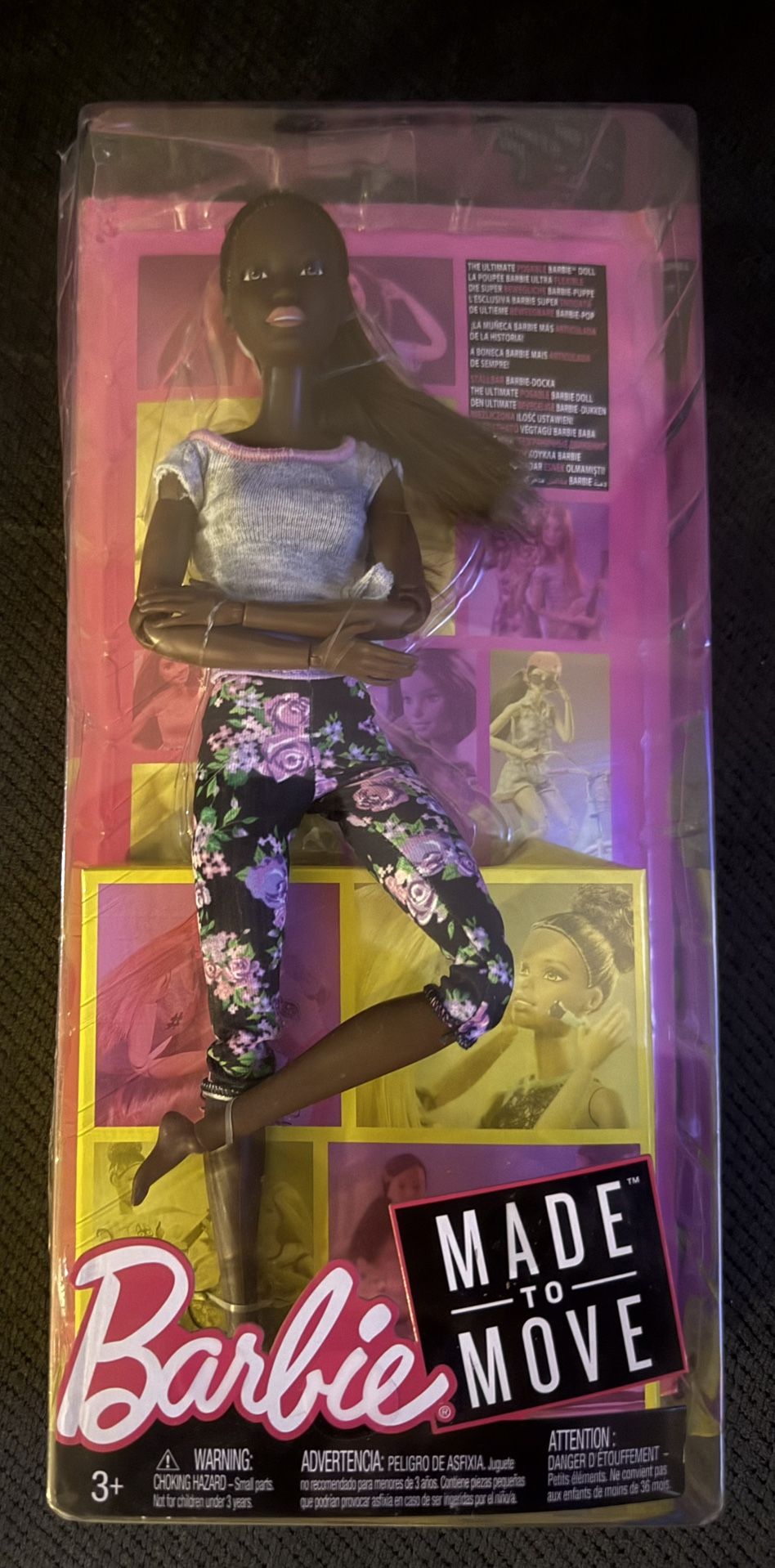 Mattel Barbie Made to Move Doll -Yoga Wellness-African American- FTG83