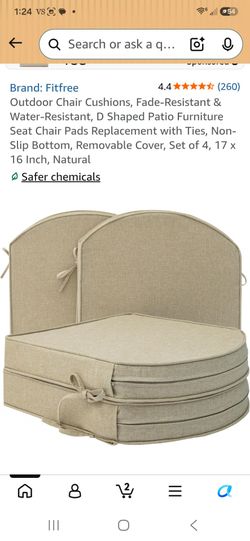 Fitfree Outdoor Patio Chair Cushions cover Set of 4