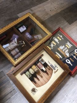 Vintage Wine and Boat Shadow Boxes