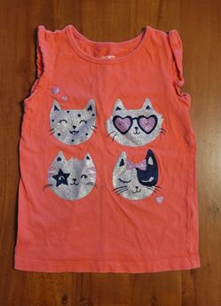 Carter's Girls 5T Cat Print Tank Top
