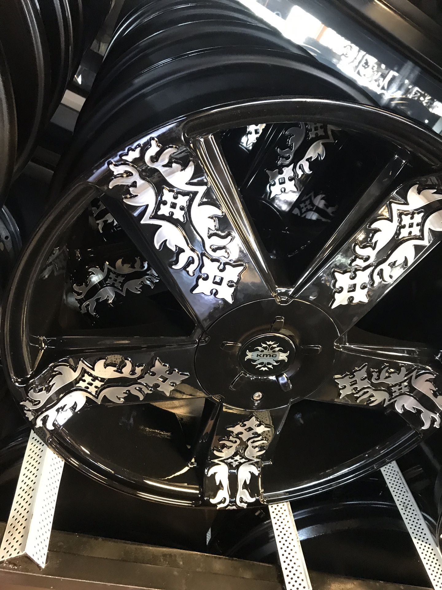 Set of 20” Rims Black and Machine Bolt Pattern 5x115/5x120 offset 15