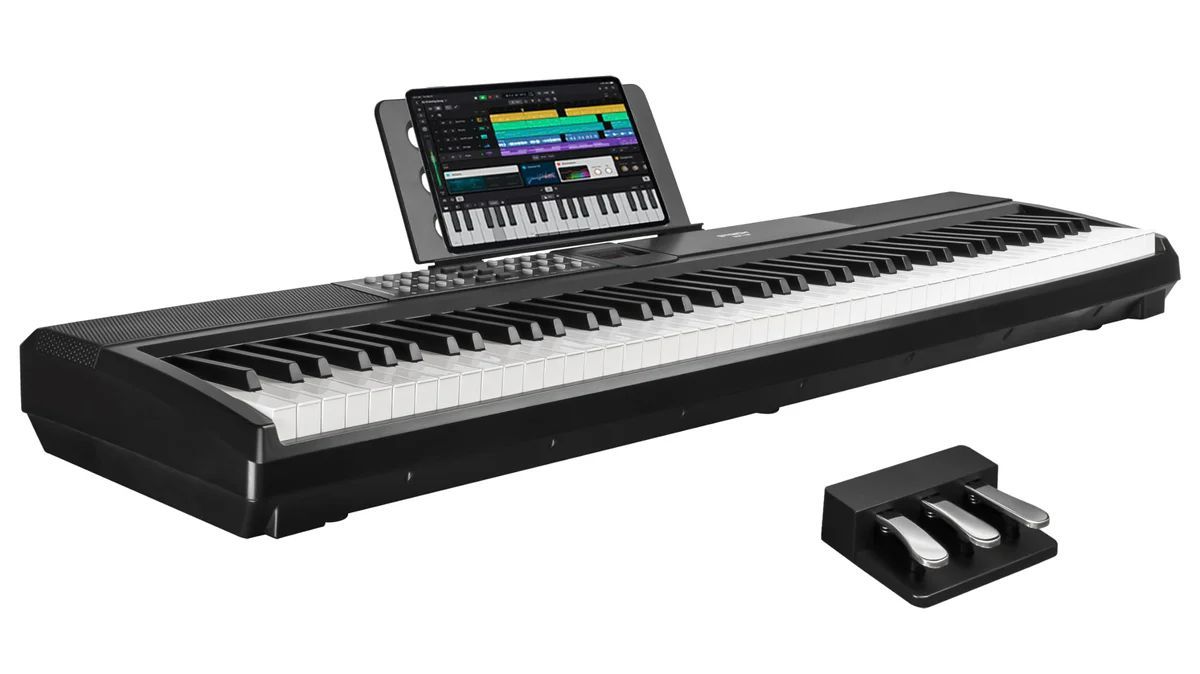 STRICH 88 Keys Weighted Keyboard with Sustain Pedal, Hammer-Action Digital Piano, 2x15W Built-In Speakers, Full-size Electric Piano Keyboard#3552AR5
