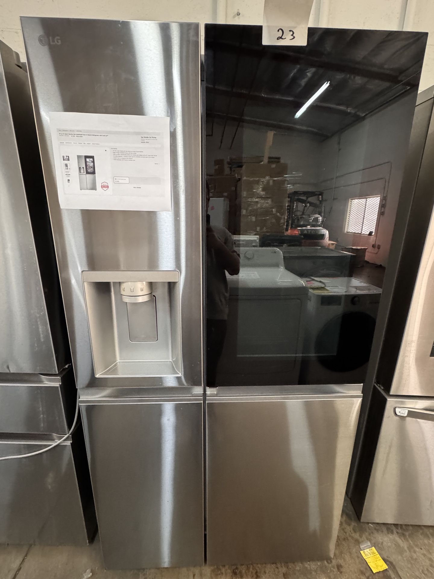 LG 27 cu ft Smart Side-by-Side InstaView® Door-in-Door® Fridge — Brand New, 50% OFF