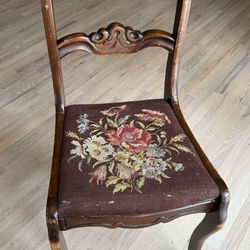 Antique Early 20th Century Tell City Duncan Phyfe  Side Chair Needlepoint Seat