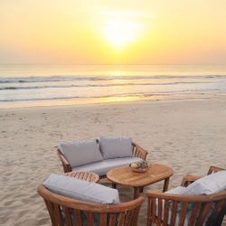 6 Piece Round Back TEAK Indonesian Outdoor Patio Chair Set