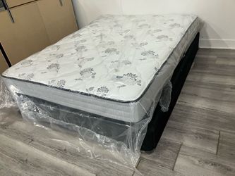 New matress, boxprings and metal frame, al sizes available. Twin matress starts at $99. Hablamos Espanol.