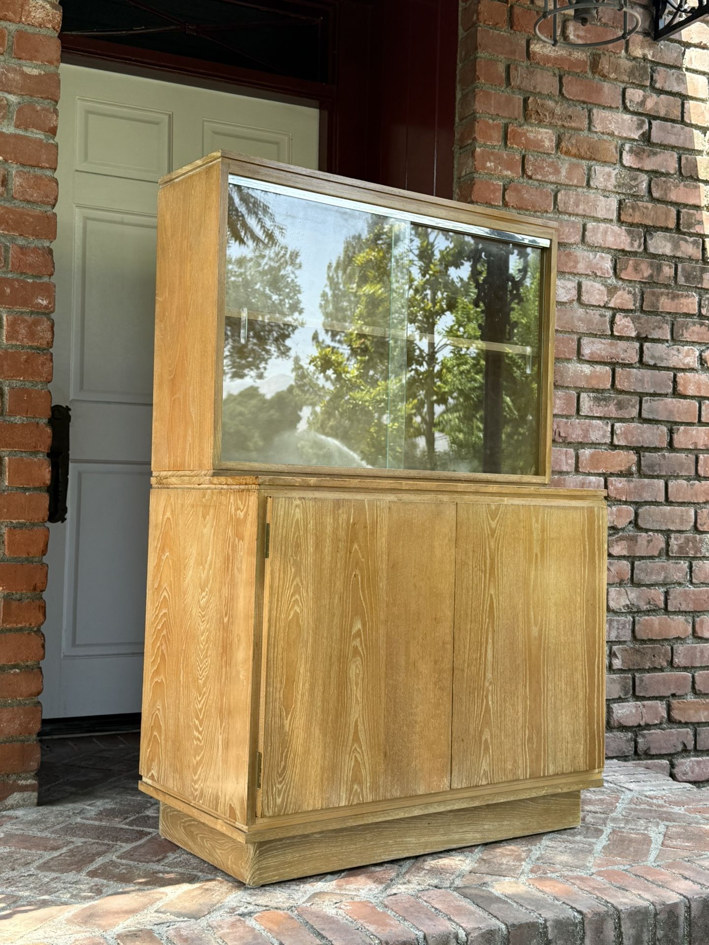 Mid Century Modern Solid Oak China Cabinet c.1960’s