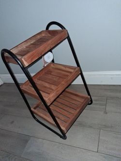 3-Tier Wood and Metal Display Stand