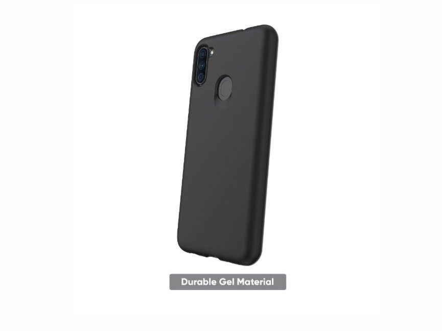 Gel Phone Case with Built-in Microbial Protection for Galaxy A11, Black
