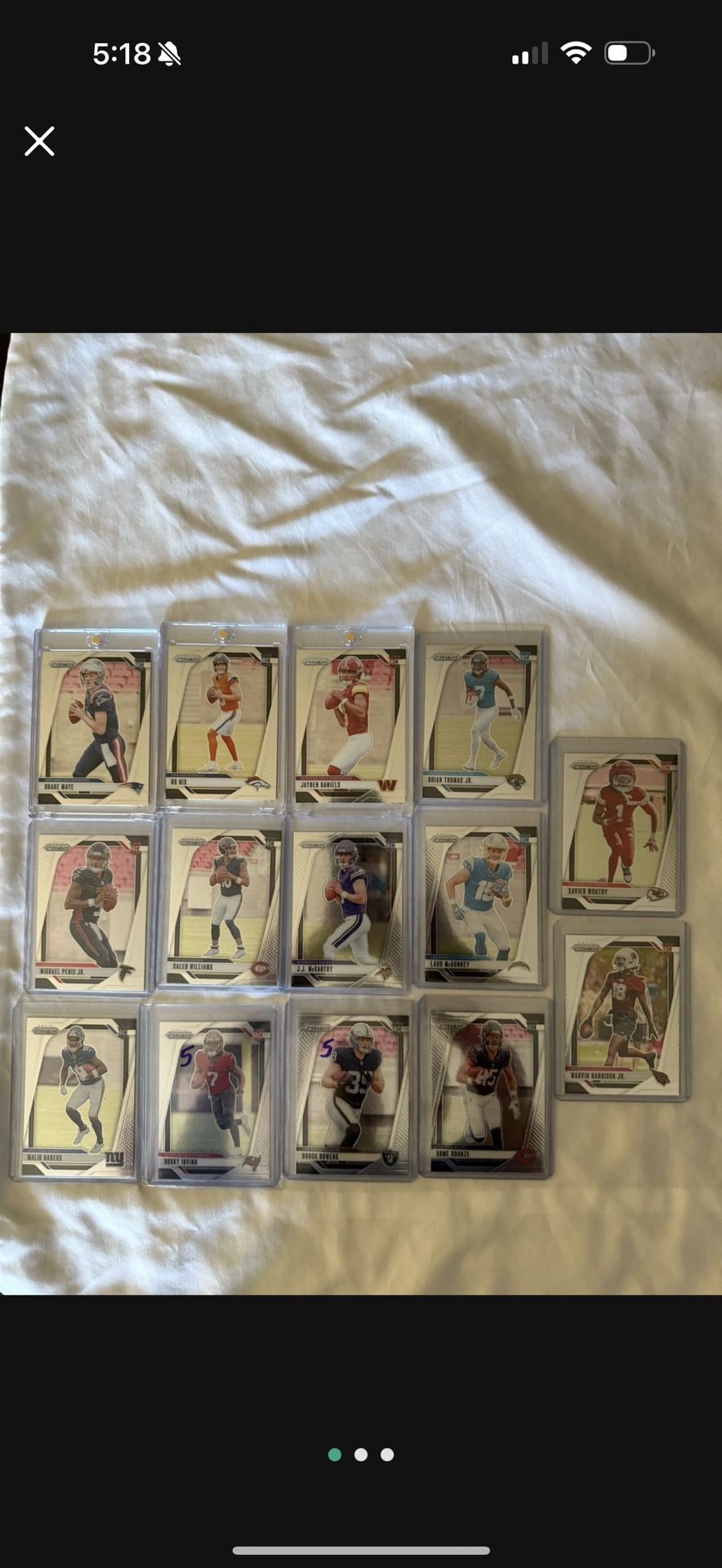 2024 NFL ROOKIE LOT DANIELS MAYE NIX MCCARTHY PRIZM DONRUSS